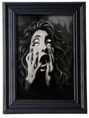 Unique Art weird halloween Gothic Woman With Finger eyes Goth Steampunk Oddy
